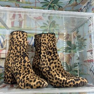 EUC J.Crew calf hair block heel booties size 9